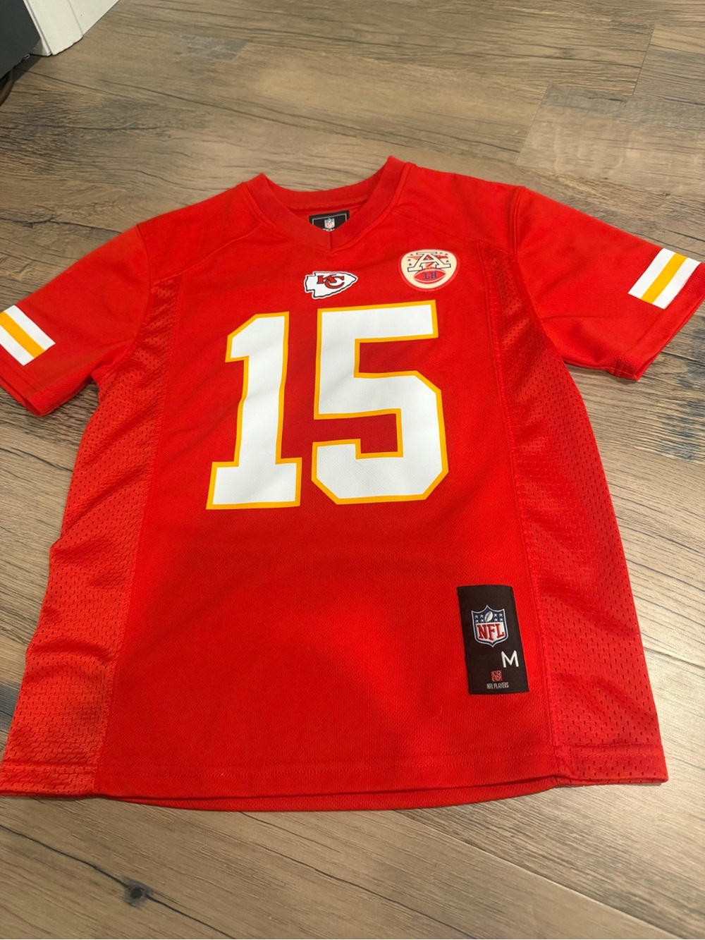 NFL Kids Patrick Mahomes Chiefs #15 Football Jersey with White & Gold Accents